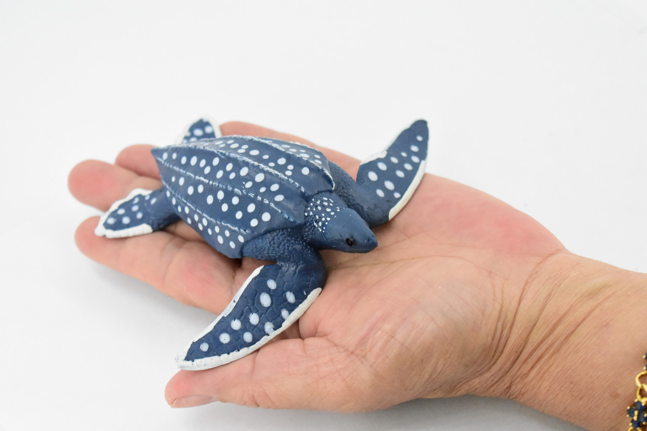 Turtle, Leatherback Sea Turtle, Museum Quality, Hand Painted, Rubber Animal, Realistic Toy Figure, Model, Replica, Kids, Educational, Gift,      4 "      CH360 BB137 