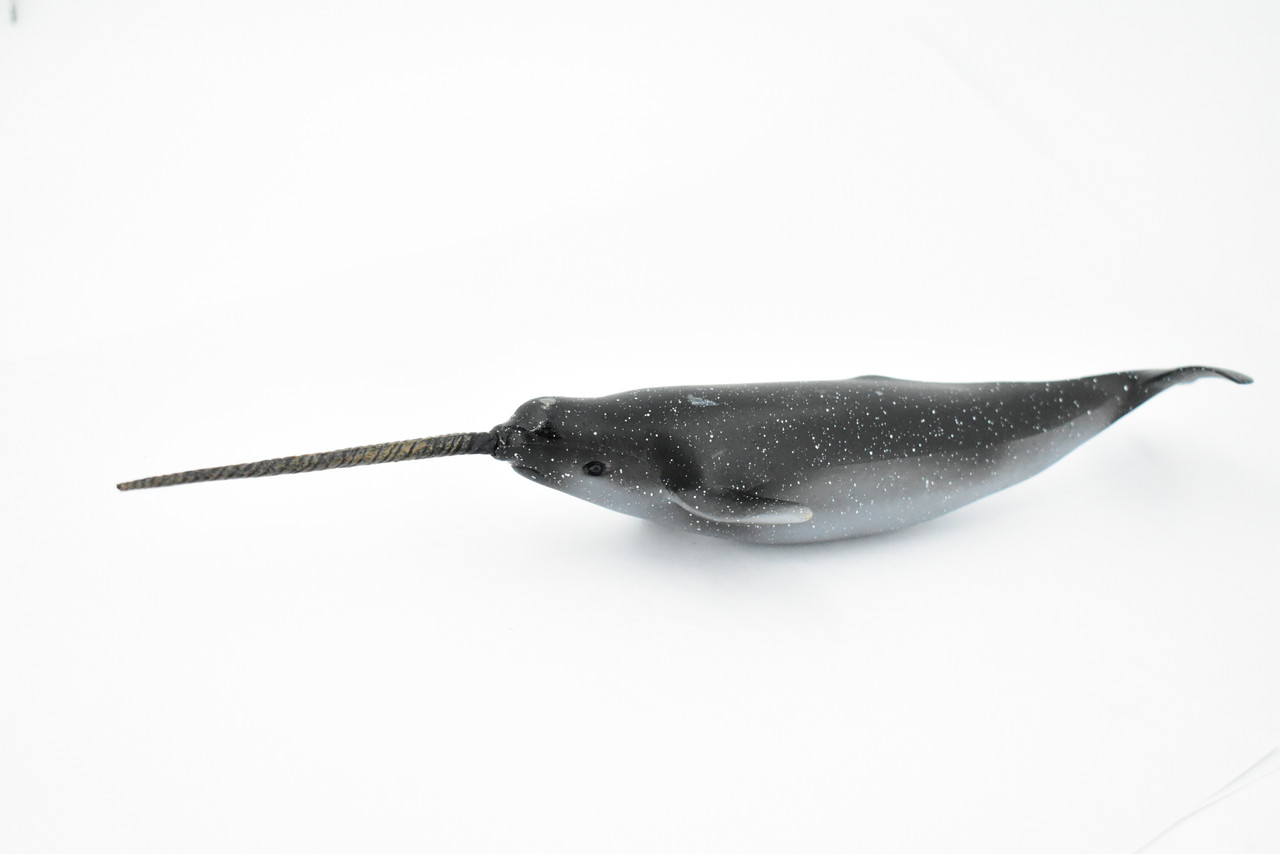 Whale, Narwhal, Unicorns of the sea, Museum Quality, Rubber, Hand Painted, Realistic Toy Figure, Model, Replica, Kids, Educational, Gift,    11"      CH383 BB143