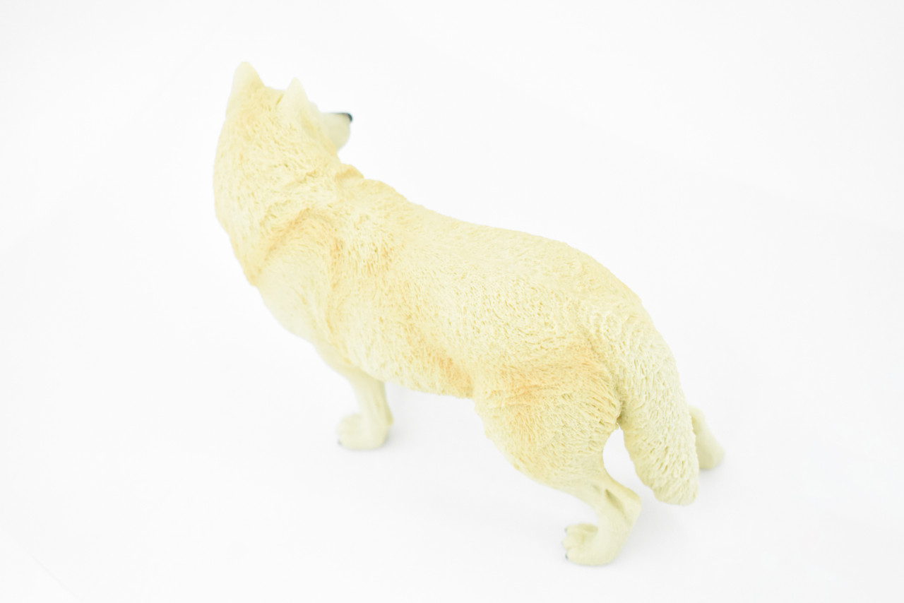 White Wolf, Arctic Timber Wolf, Museum Quality, Hand Painted, Rubber Animal, Educational, Realistic, Figure, Lifelike Figurine, Replica, Gift,      7"     CH390 BB145