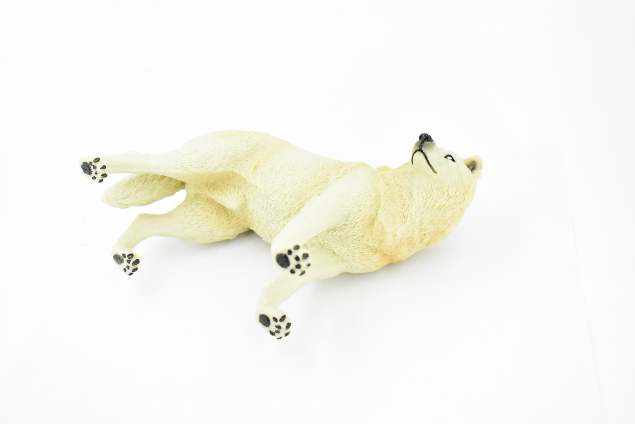 White Wolf, Arctic Timber Wolf, Museum Quality, Hand Painted, Rubber Animal, Educational, Realistic, Figure, Lifelike Figurine, Replica, Gift,      7"     CH390 BB145