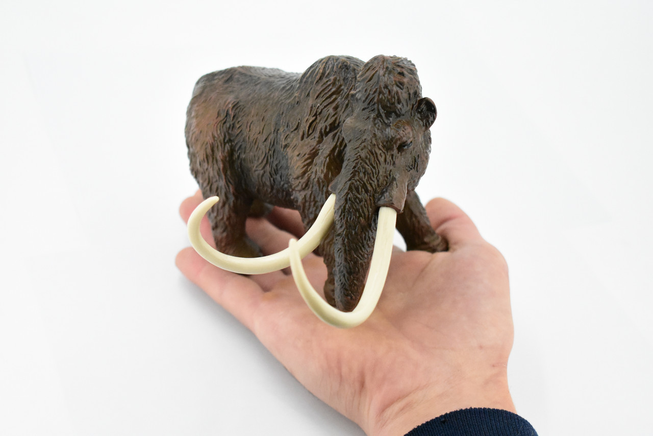 Wooly Mammoth, Prehistoric Mammal, Museum Quality, Rubber Animal, Hand Painted, Realistic Toy Figure, Diorama Model, Kids, Educational,  7 Inches.
