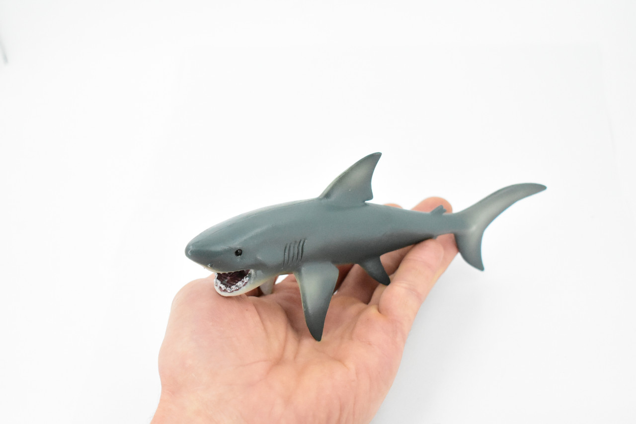 Shark, Megalodon, Big Tooth Shark, Museum Quality, Rubber Fish, Hand Painted, Realistic Toy Figure, Model, Replica, Kids, Educational, Gift,   8"    CH398 BB151