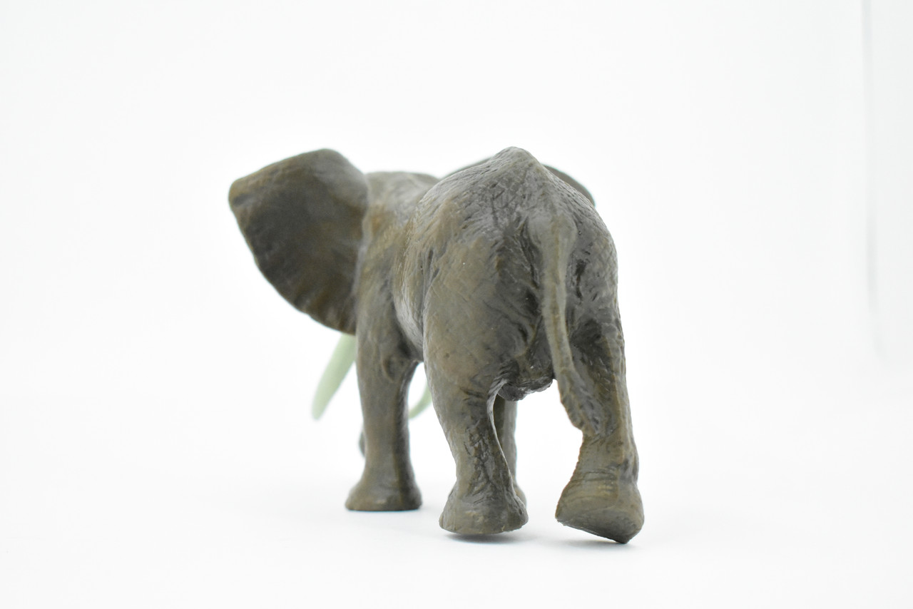 African Elephant, Bull, Loxodonta africana, Museum Quality, Hand Painted, Rubber Animal, Realistic Toy Figure, Model, Kids, Educational,  6 Inches. 