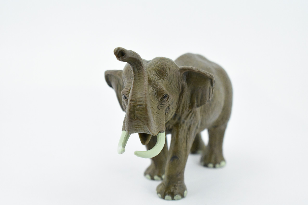 Elephant, Asian Bull, Museum Quality, Rubber Animal, Hand Painted, Realistic Toy Figure, Model, Replica, Kids, Educational, Gift,      7"    CH469 BB152