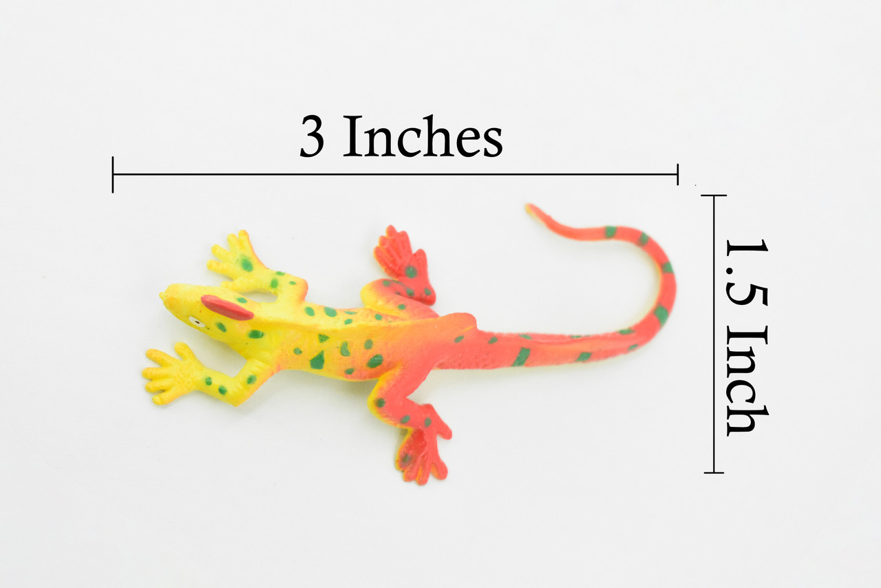 Iguana, Rainbow Iguana Lizard Stretchy Rubber Toy, Realistic, Rainforest, Figure, Model, Replica, Kids, Educational, Gift 3"  F0115 B13