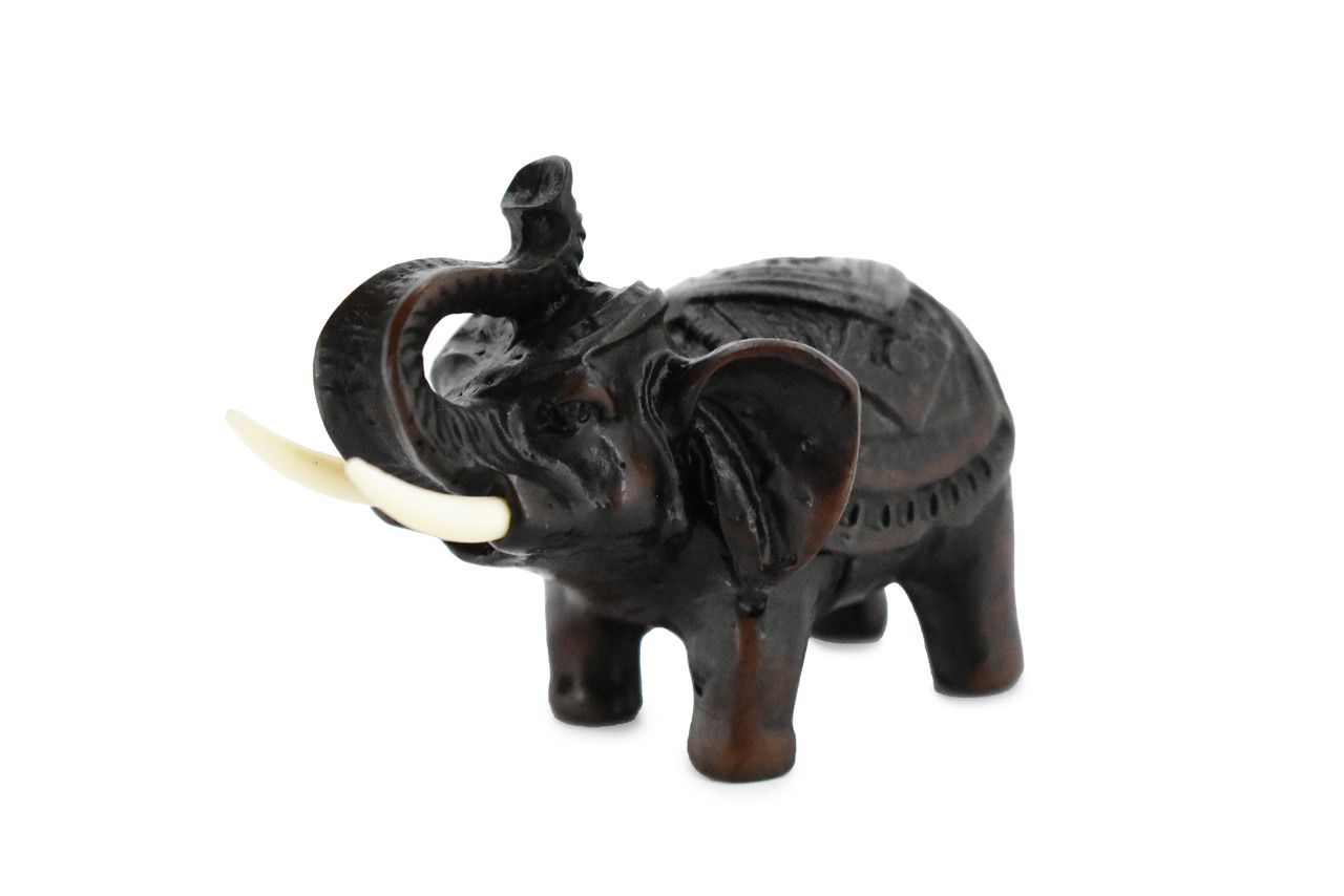 Elephant, Good Luck, Prosperity, Educational, Realistic Hand Made, Figure, Lifelike Model, Figurine, Replica, Gift,     3"     TH50 BB69