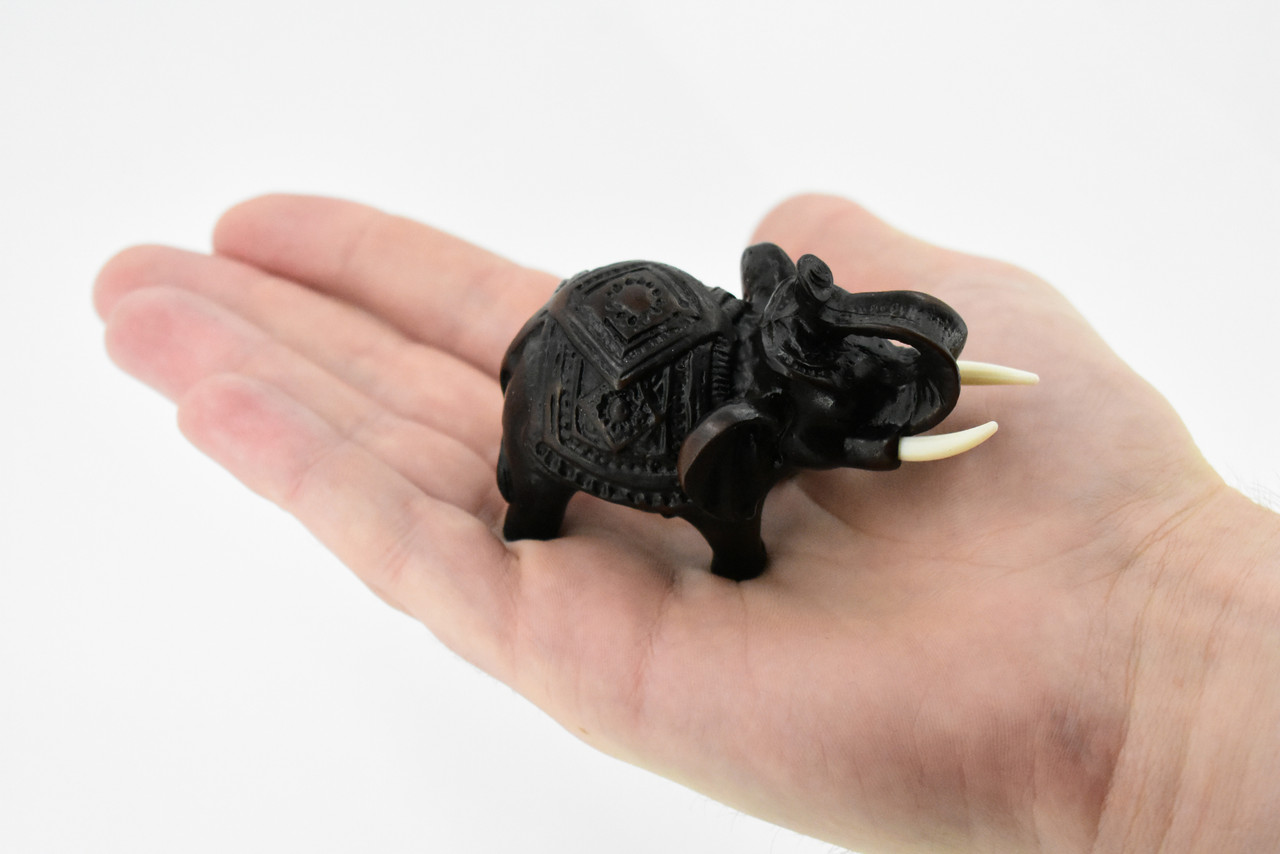 Elephant, Good Luck, Prosperity, Educational, Realistic Hand Made, Figure, Lifelike Model, Figurine, Replica, Gift,     3"     TH50 BB69