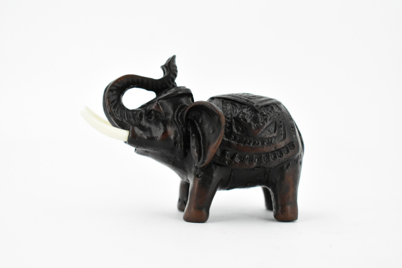 Elephant, Good Luck, Prosperity, Educational, Realistic Hand Made, Figure, Lifelike Model, Figurine, Replica, Gift,     3"     TH50 BB69