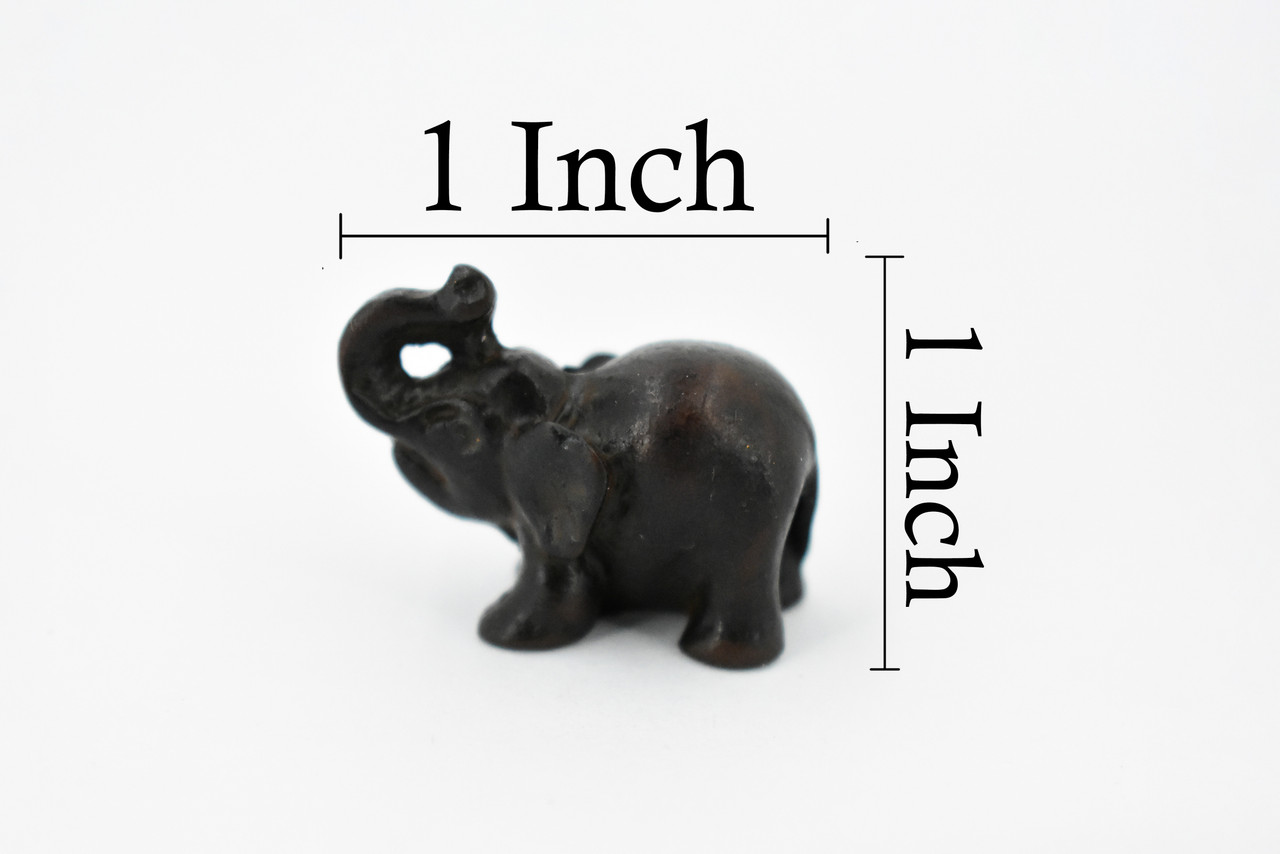 Elephant, Good Luck, Wisdom, Strength and Prosperity, Educational, Realistic Hand Made, Figure, Lifelike Model, Figurine, Replica,  1 Inches.  