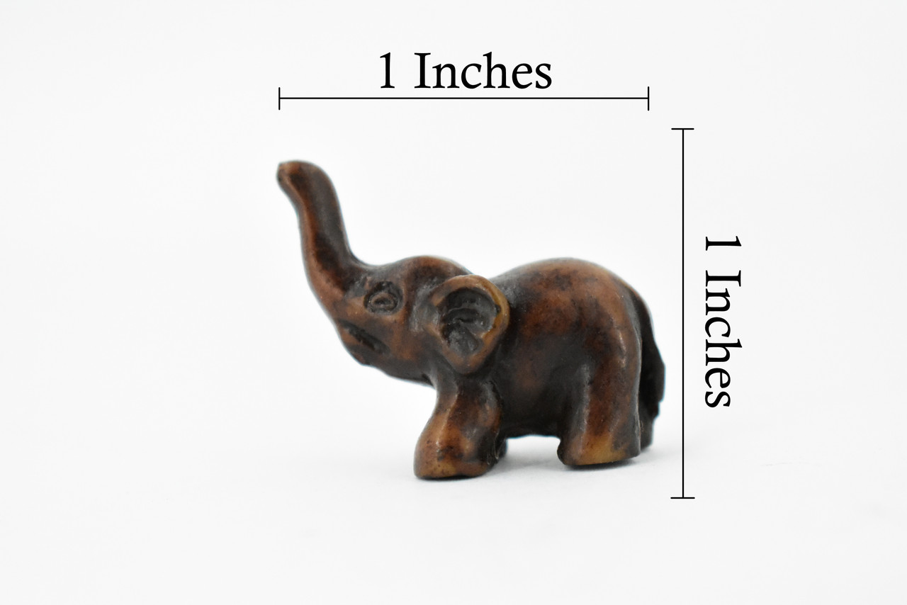 Elephant, Good Luck, Wisdom, Strength and Prosperity, Educational, Realistic Hand Made, Figure, Lifelike Model, Figurine, Replica,   1 Inches.  