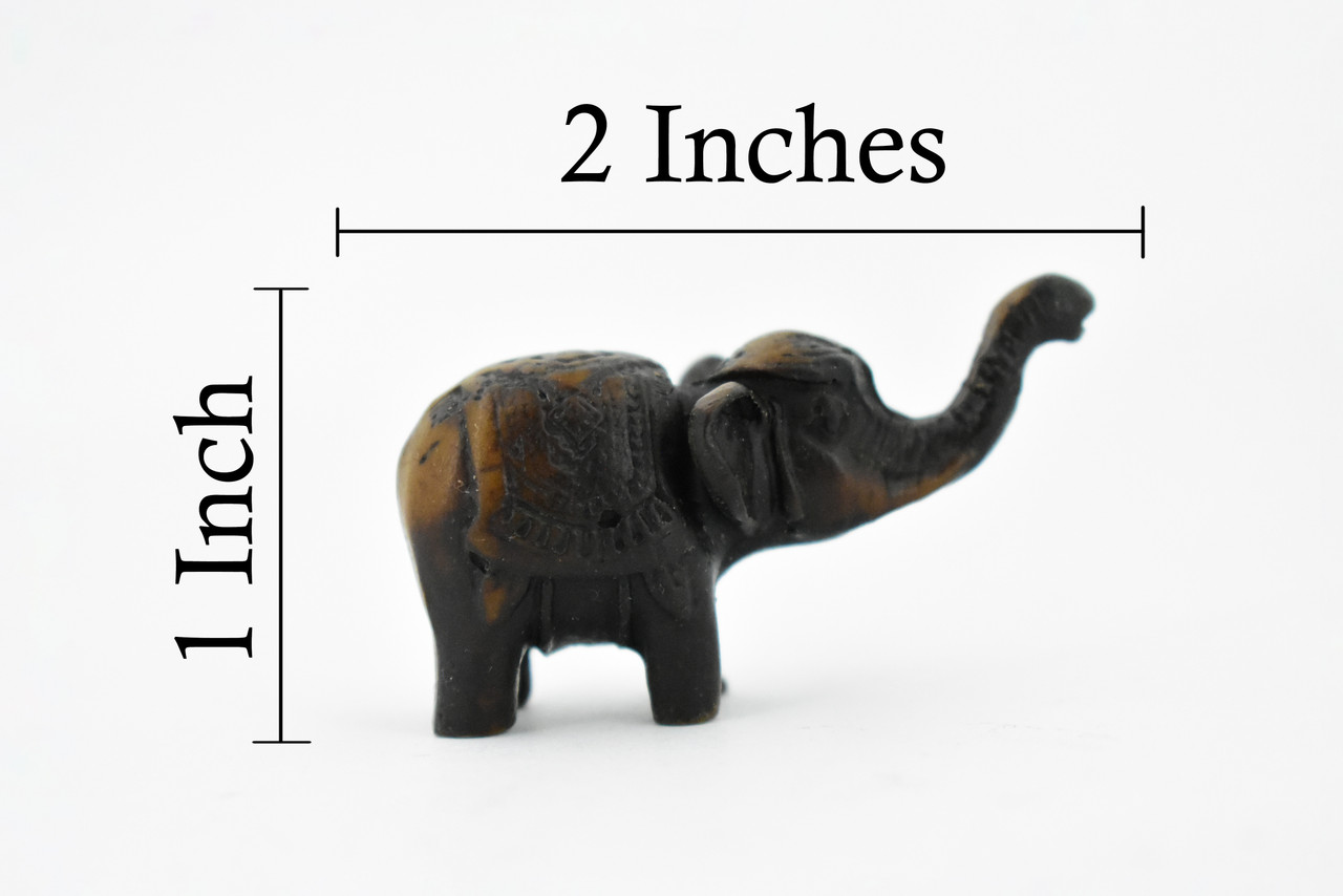 Elephant, Good Luck, Wisdom, Strength and Prosperity, Educational, Realistic Hand Made, Figure, Lifelike Model, Figurine, Replica,  1 1/2 Inches.  