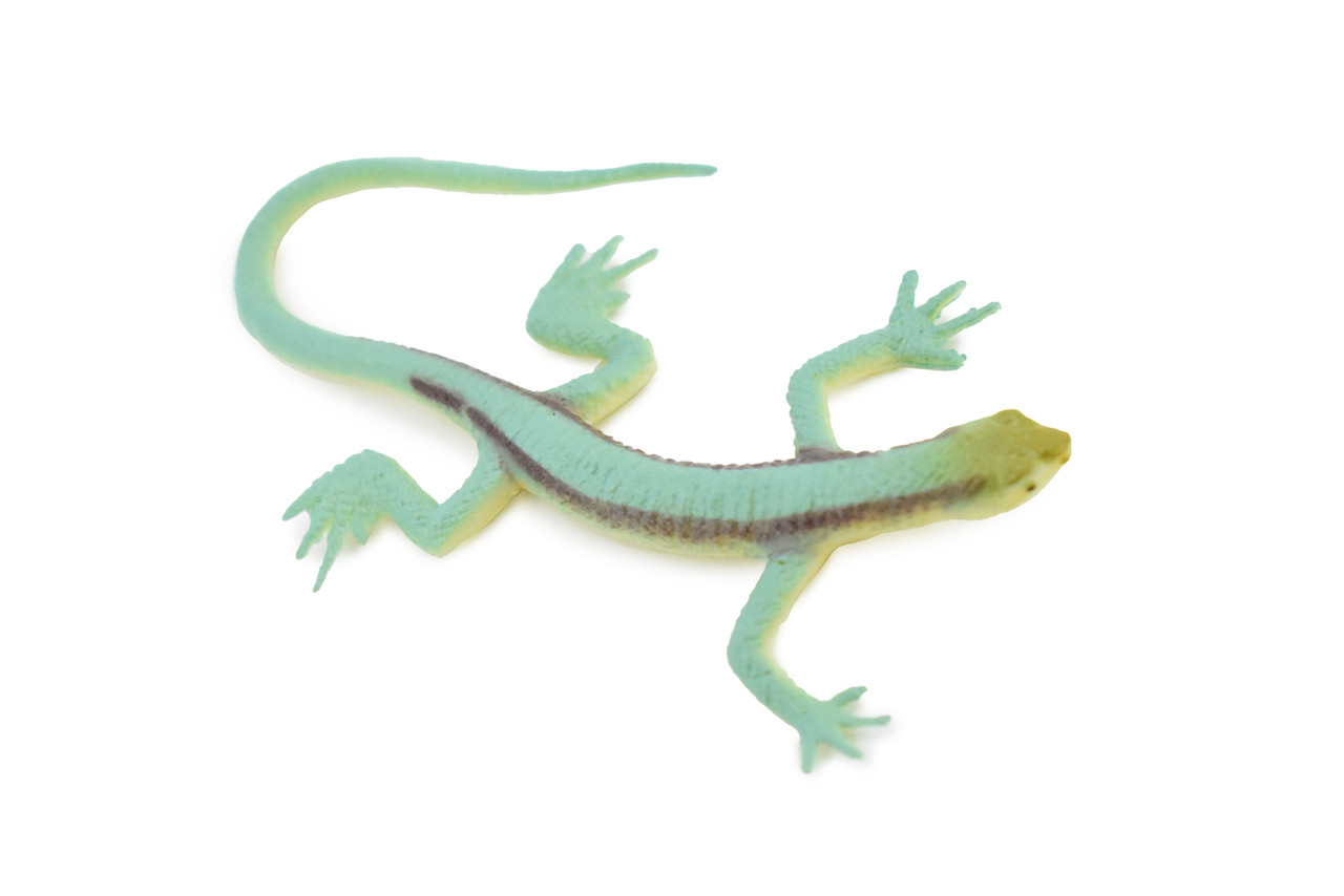 Lizard, Blue Striped Lizard , Rubber Reptile Toy, Realistic Figure, Model, Replica, Kids, Educational, Gift,    3"     F6068 B380