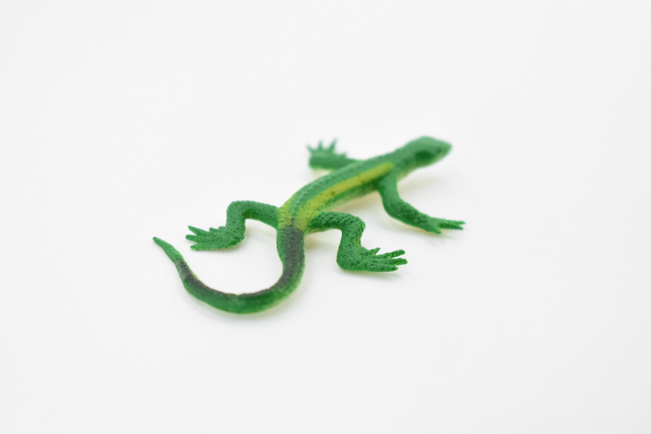 Lizard, Green Lizard, Rubber Reptile Toy, Realistic Figure, Model, Replica, Kids, Educational, Gift,    2 1/2"     F6069 B380
