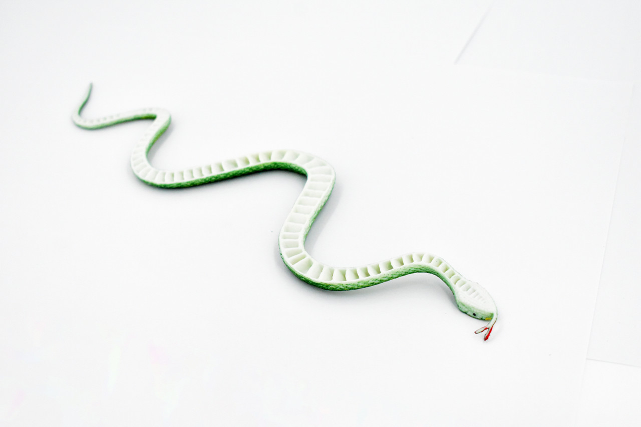 Snake, Garter snake, Green, Rubber Reptile, Educational, Realistic Hand Painted, Figure, Lifelike Model, Figurine, Replica, Gift,      10"       F2087B142