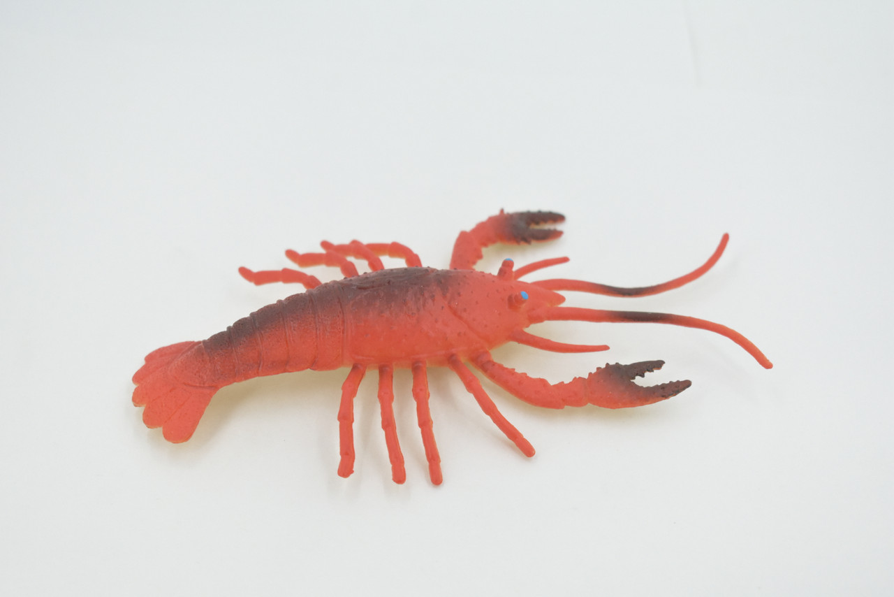 Lobster, Crayfish, Crawdad Design, Orange, Rubber Crustaceans, Educational, Figure, Lifelike, Model, Replica, Gift,     5"      F6002 B377