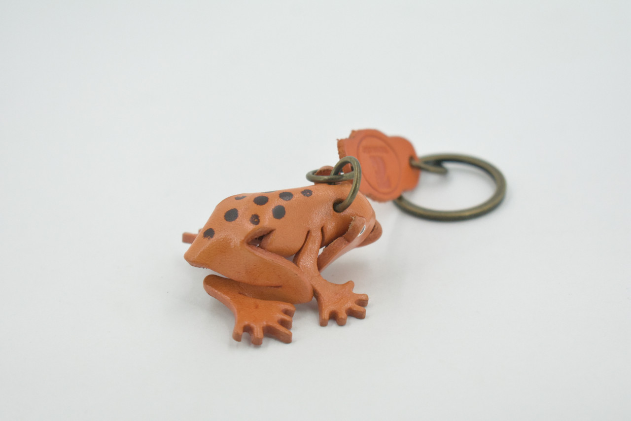 Frog, Key Chain, Leather, Amphibians, Brown, Hand Made, Keychain