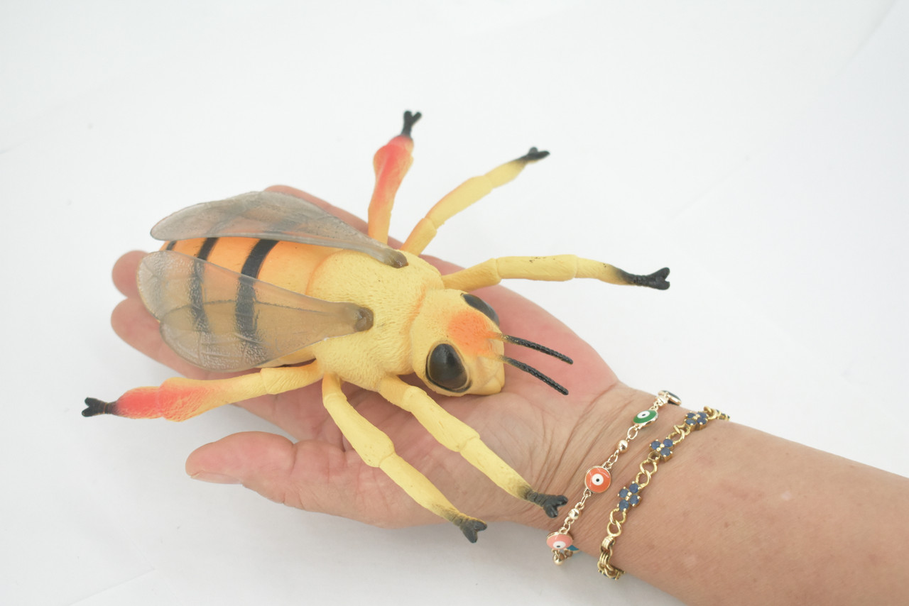 Bee, Bumblebee, Rubber Insect, Educational, Toy, Kids, Realistic Figure, Lifelike Model, Figurine, Replica, Gift,