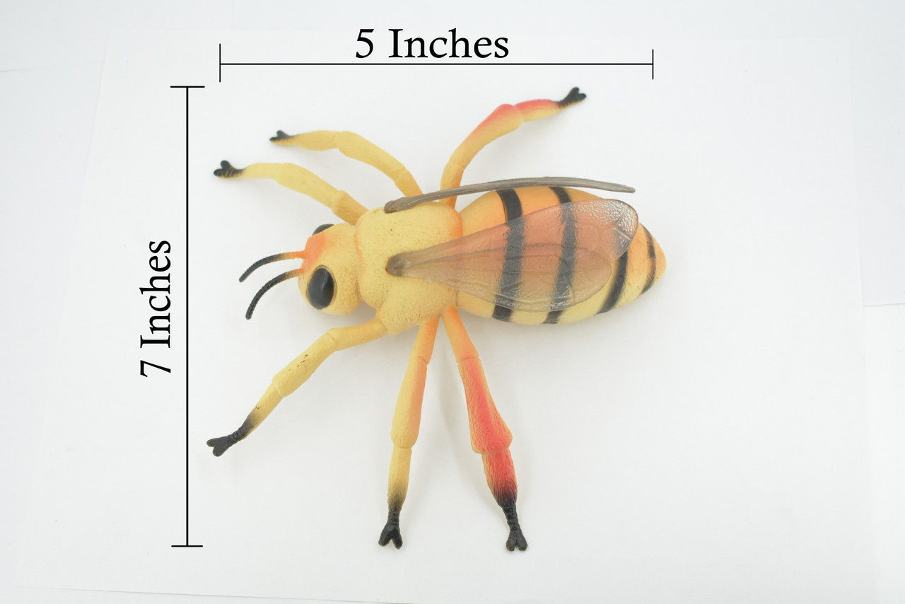 Bee, Bumblebee, Rubber Insect, Educational, Toy, Kids, Realistic Figure, Lifelike Model, Figurine, Replica, Gift,