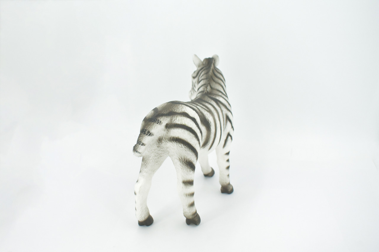 Zebra, Very Large, Soft Rubber Animal, Educational, Toy, Kids, Realistic Figure, Lifelike Model, Figurine, Replica, Gift,      11"     ABC19 BB300