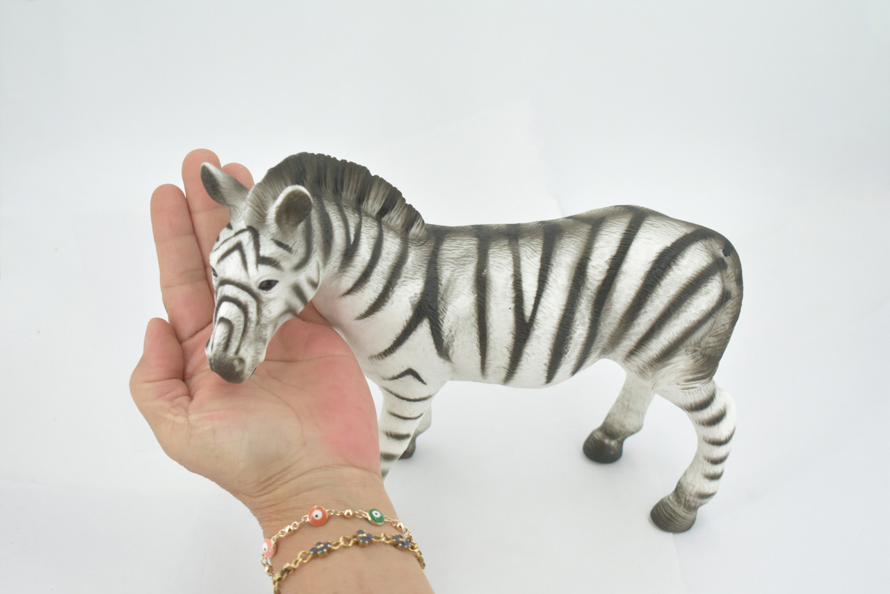 Zebra, Very Large, Soft Rubber Animal, Educational, Toy, Kids, Realistic Figure, Lifelike Model, Figurine, Replica, Gift