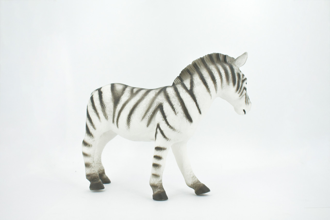 Zebra, Very Large, Soft Rubber Animal, Educational, Toy, Kids, Realistic Figure, Lifelike Model, Figurine, Replica, Gift,      11"     ABC19 BB300