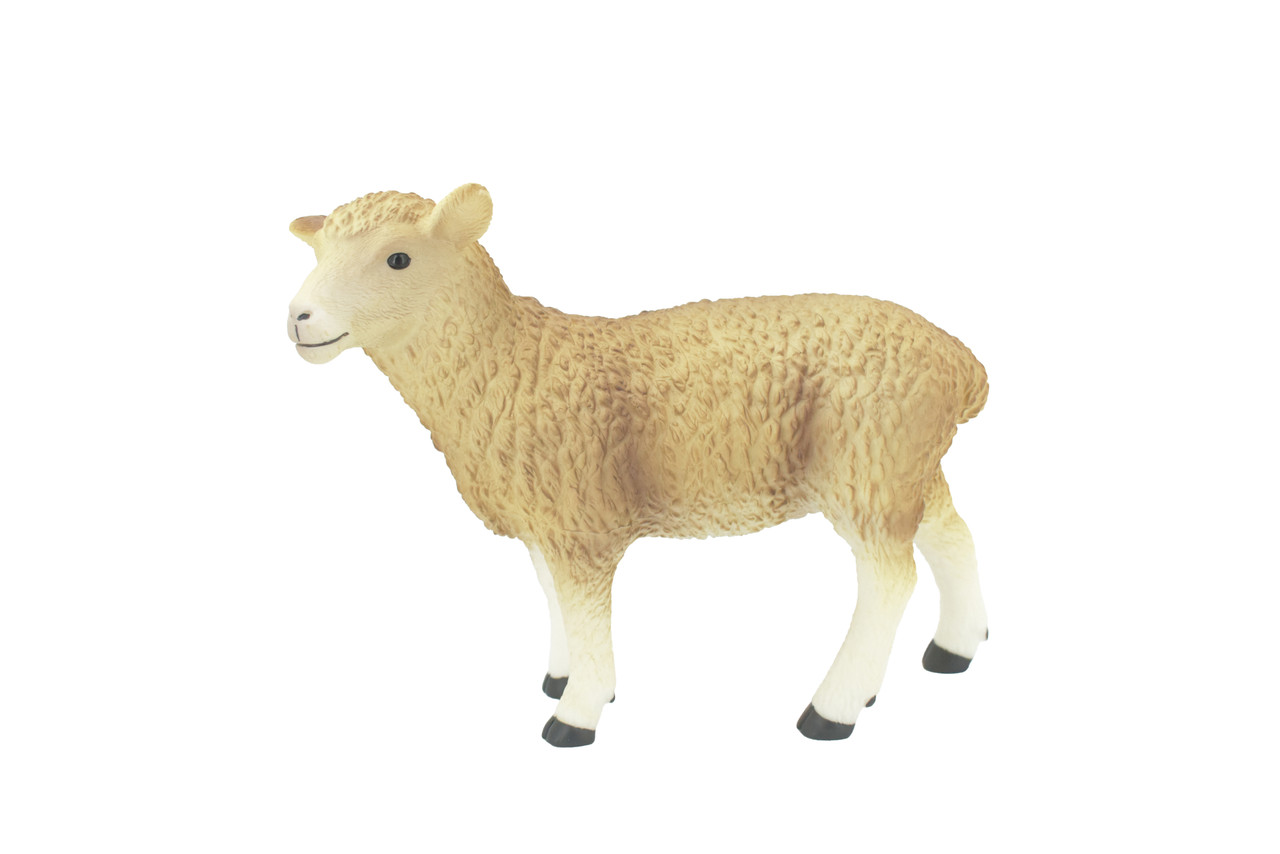Sheep, Domestic sheep, Very Large, Soft Rubber Animal, Hand Painted, Educational, Toy, Kids, Realistic Figure, Lifelike Model, Figurine, Replica, Gift,    11"   ABC20 BB300