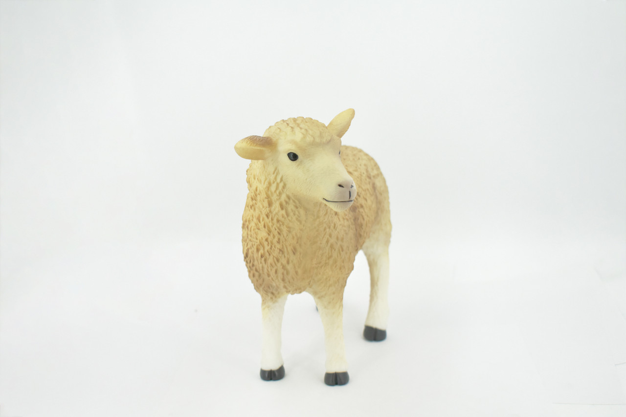 Sheep, Domestic sheep, Very Large, Soft Rubber Animal, Hand Painted, Educational, Toy, Kids, Realistic Figure, Lifelike Model, Figurine, Replica, Gift,    11"   ABC20 BB300