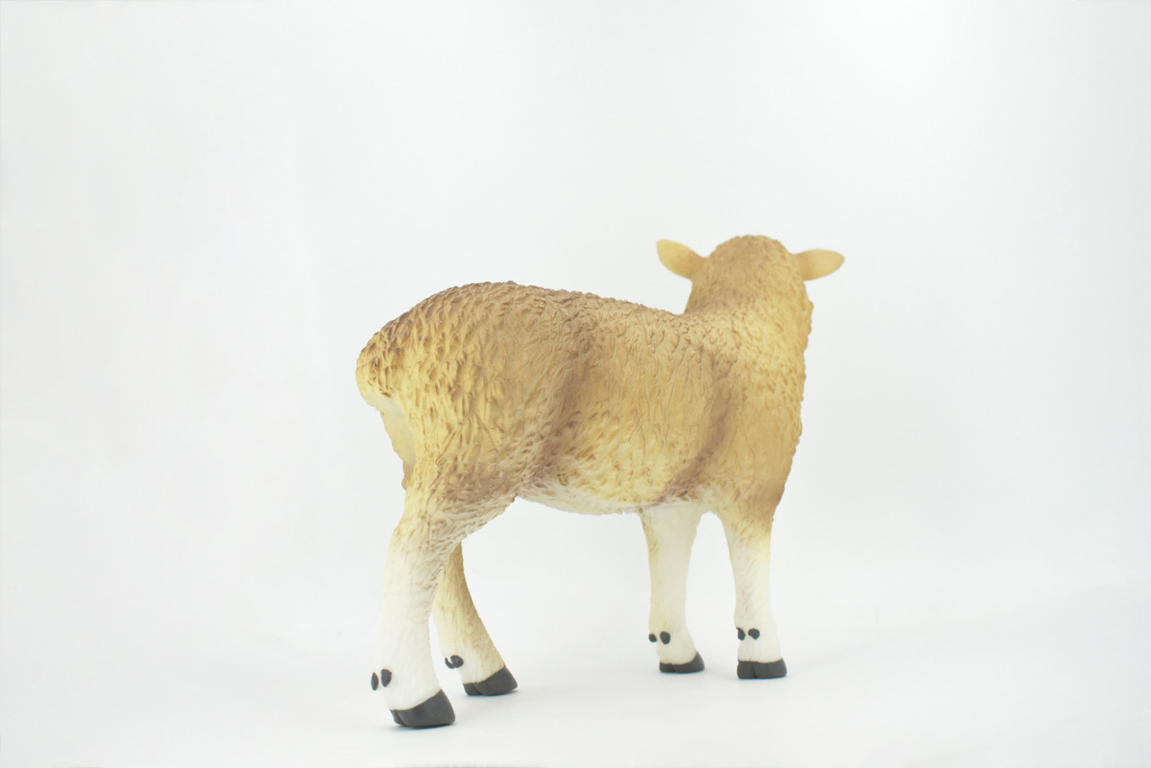 Sheep, Domestic sheep, Very Large, Soft Rubber Animal, Hand Painted, Educational, Toy, Kids, Realistic Figure, Lifelike Model, Figurine, Replica, Gift,    11"   ABC20 BB300