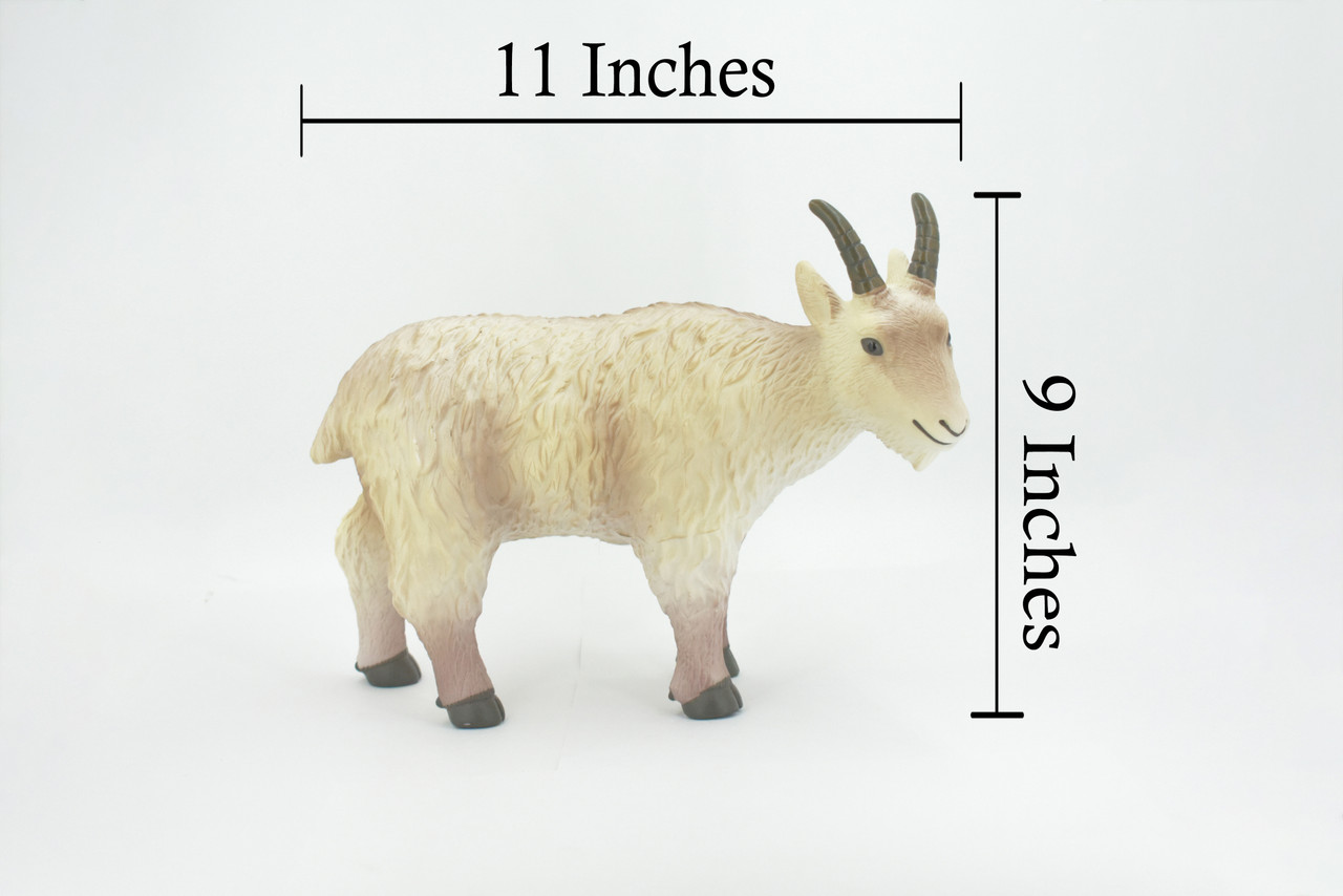 Goat, Domestic Goat, Very Large, Soft Rubber Animal, Hand Painted, Educational, Toy, Kids, Realistic Figure, Lifelike Model, Figurine, Replica, Gift,    11"   ABC21 BB301