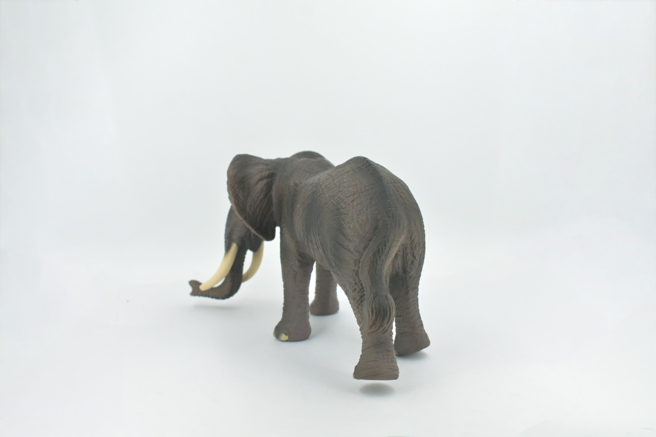 Elephant, African, Very Large, Soft Rubber Animal, Hand Painted, Educational, Toy, Kids, Realistic Figure, Lifelike Model, Figurine, Replica, Gift,    13"   ABC22 BB301