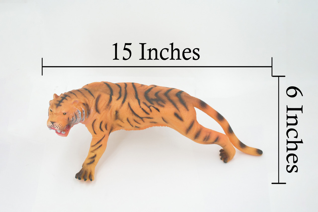 Tiger, Cat, Asian, Very Large, Soft Rubber Animal, Hand Painted, Educational, Toy, Kids, Realistic Figure, Lifelike Model, Figurine, Replica, Gift,
