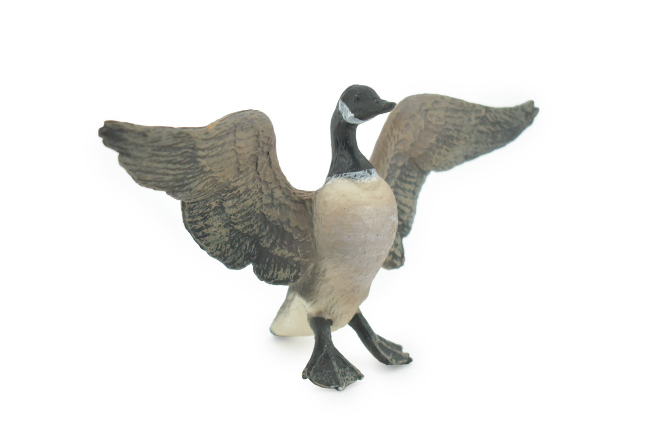 Canada Goose, Honker, Geese, Museum Quality, Educational, Hand Painted, Rubber Bird, Toy Figure, Lifelike Design, Diorama Model, Kids,  5 Inches. 