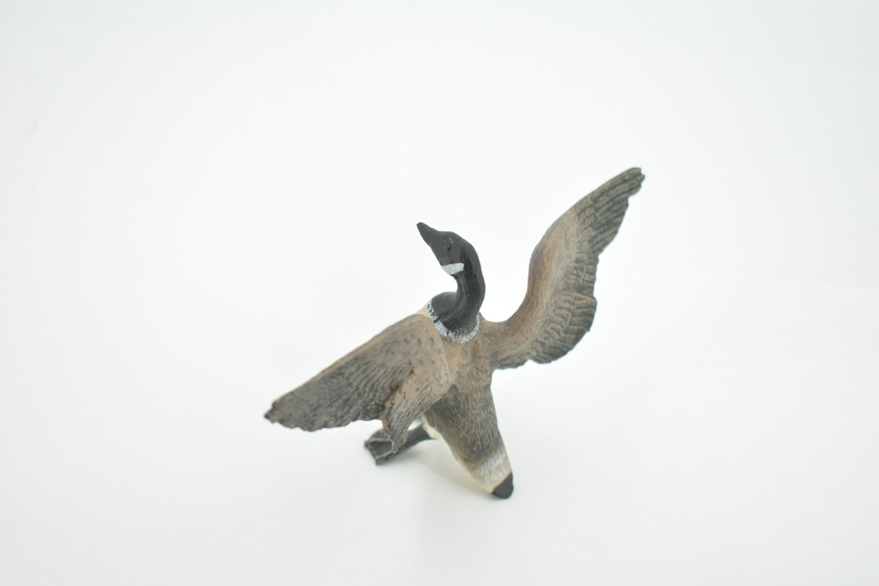 Canada Goose, Honker, Geese, Museum Quality, Educational, Hand Painted, Rubber Bird, Toy Figure, Lifelike Design, Diorama Model, Kids,  5 Inches. 