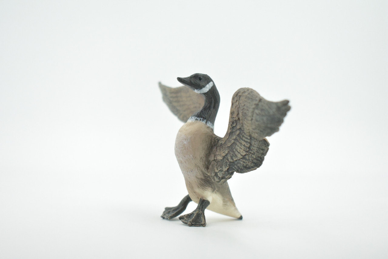 Canada Goose, Honker, Geese, Museum Quality, Educational, Hand Painted, Rubber Bird, Toy Figure, Lifelike Design, Diorama Model, Kids,  5 Inches. 