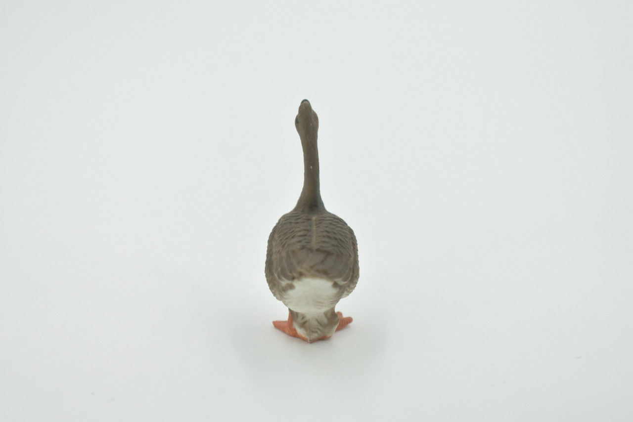 Goose, Grey Goose, Domestic, Hand Painted, Rubber Bird, High Quality Rubber, Realistic, Toy, Figure, Kids, Model, Replica, Educational, Gift,    1 3/4"    CH494 BB154 
