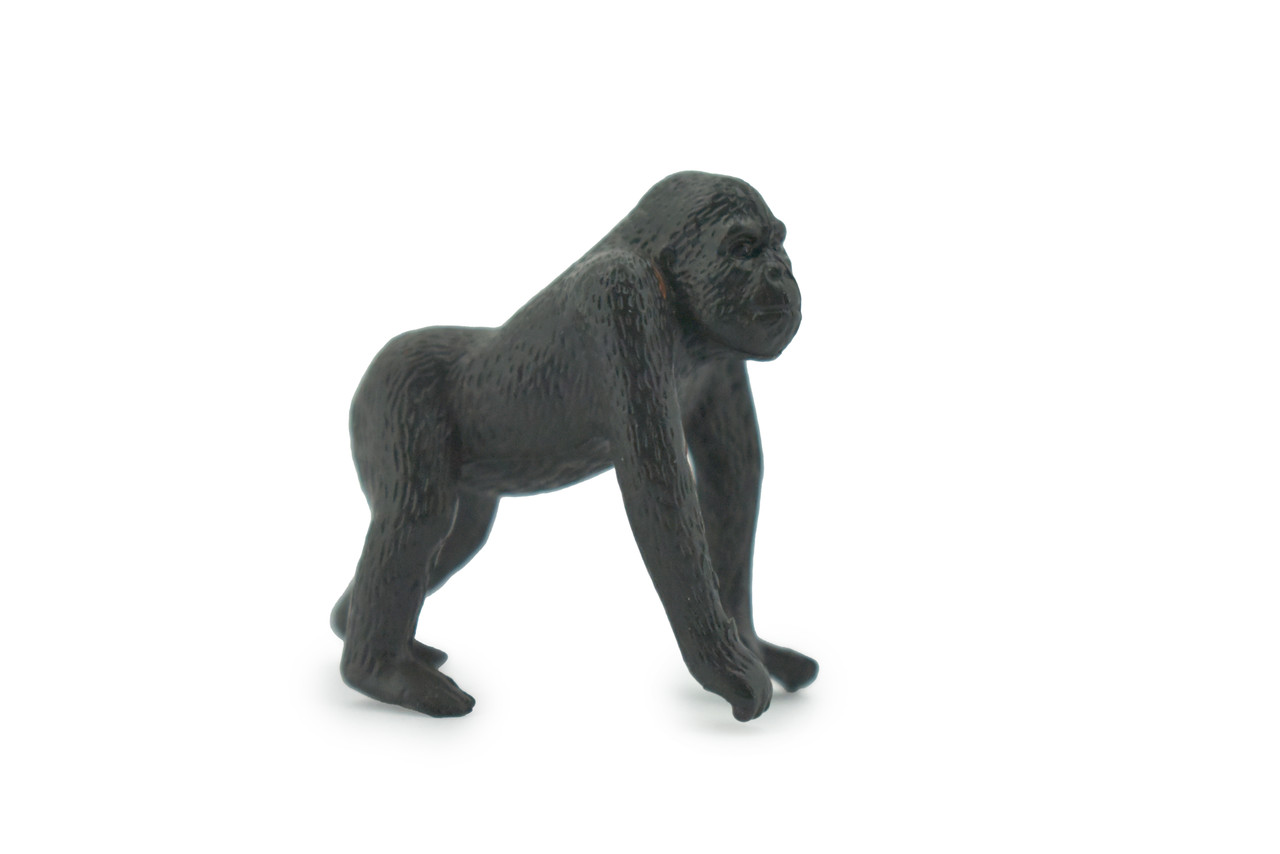 Gorilla, Great Apes, Primate, Africa, High Quality Rubber Animal, Realistic, Toy, Figure, Kids, Model, Replica, Educational, Gift,    1 1/2"    CH495 BB154 