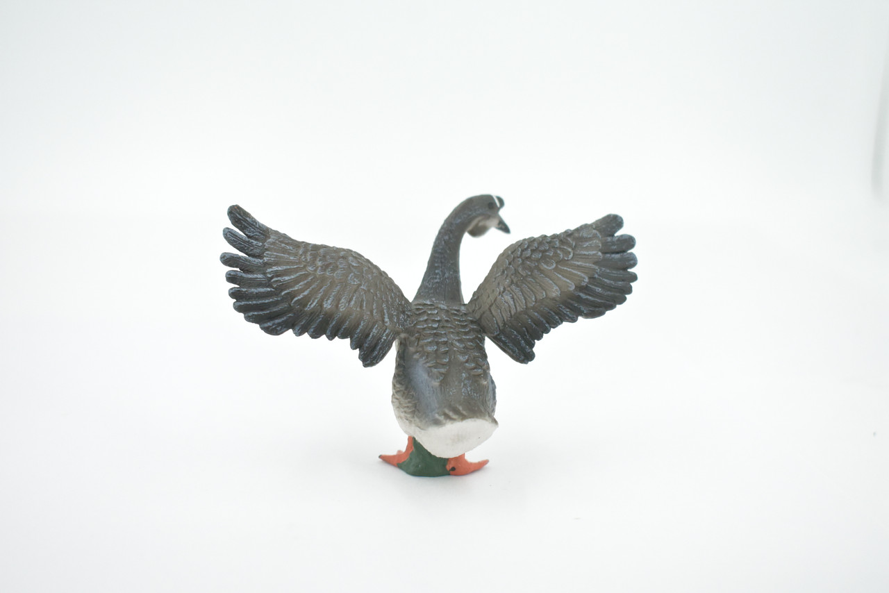 Goose, Grey Goose, Chinese, Hand Painted, Rubber Bird, High Quality Rubber, Realistic, Toy, Figure, Kids, Model, Replica, Educational, Gift,     4"    CH502 BB156