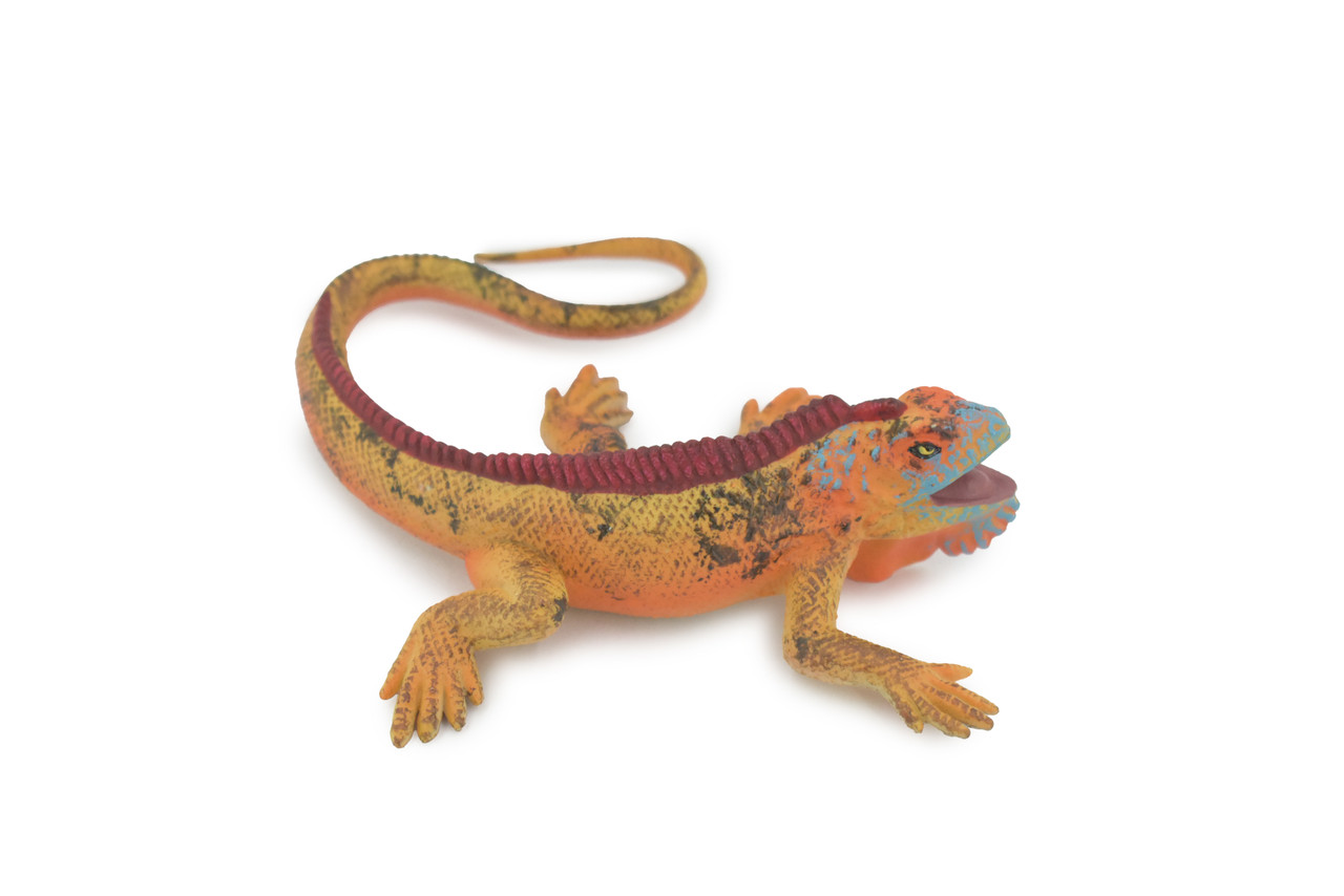 Orange Marine iguana, Lizard, Museum Quality, Hand Painted, Rubber Reptile, Realistic, Figure, Toy, Kids, Educational, Gift,      4"      CH512 BB157