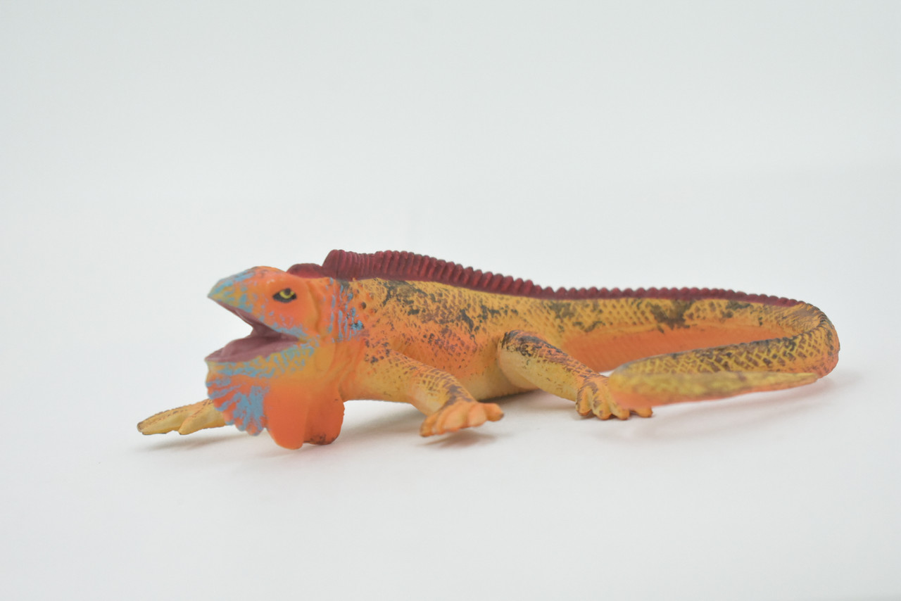 Orange Marine iguana, Lizard, Museum Quality, Hand Painted, Rubber Reptile, Realistic, Figure, Toy, Kids, Educational, Gift,      4"      CH512 BB157