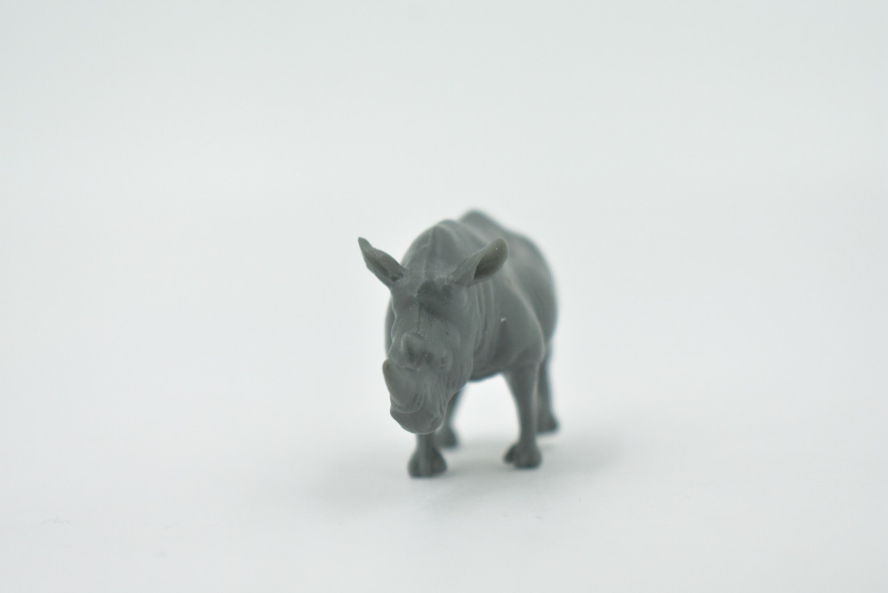 Rhinoceros, Rhino, High Quality, Hand Painted, Rubber Animal, Realistic, Figure, Model, Replica, Toy, Kids, Educational, Gift,   2 1/2"   CH529 BB158