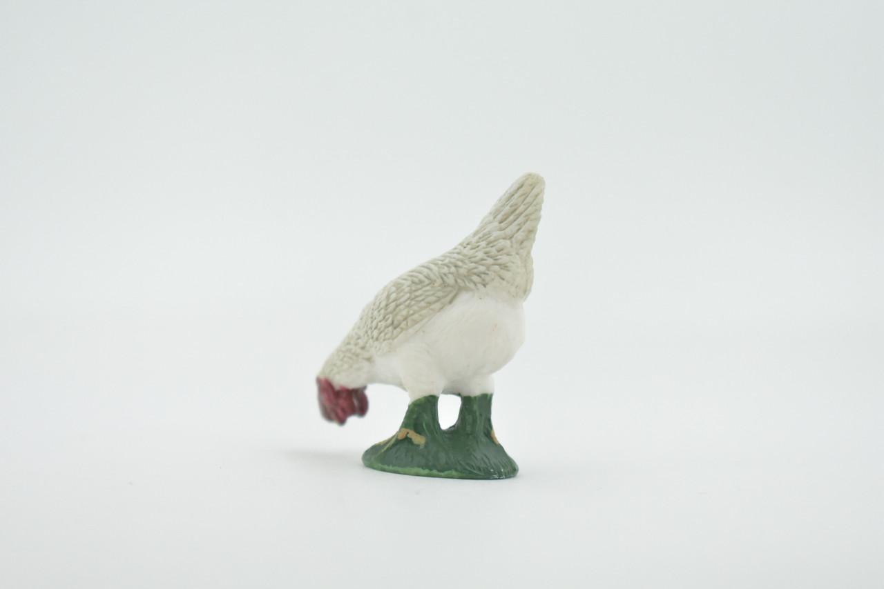 Bird, Rooster, Cock, Chicken, White, High Quality, Hand Painted, Rubber, Realistic, Figure, Model, Replica, Toy, Kids, Educational, Gift,       1 1/2"     CH539 BB159