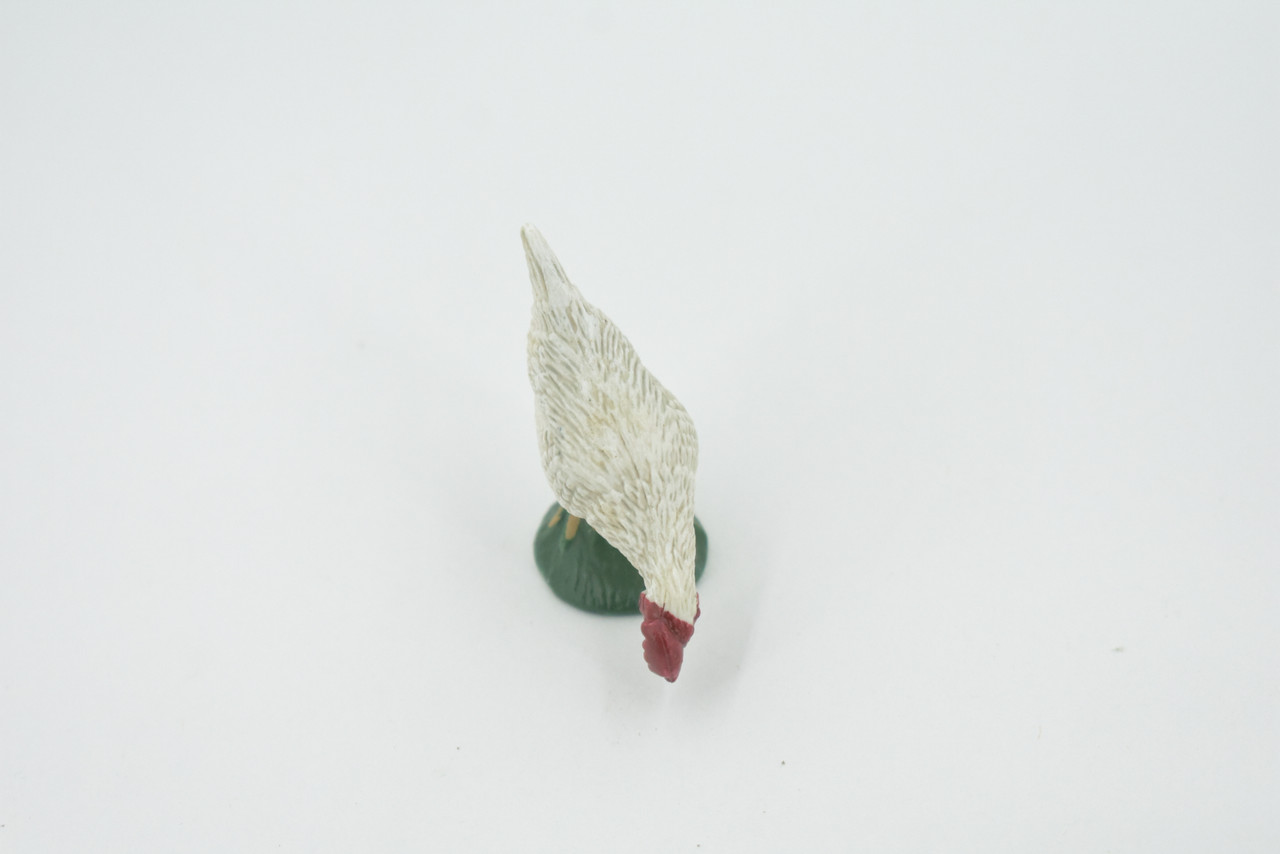 Bird, Rooster, Cock, Chicken, White, High Quality, Hand Painted, Rubber, Realistic, Figure, Model, Replica, Toy, Kids, Educational, Gift,       1 1/2"     CH539 BB159