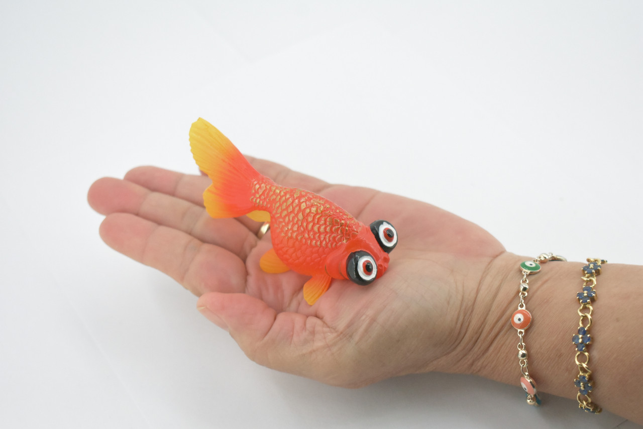 Fish, Celestial eye goldfish, Choutengan, Museum Quality, Hand Painted, Rubber, Realistic Figure, Model, Replica, Toy, Kids, Educational, Gift,  3 1/2"  CH556 BB161