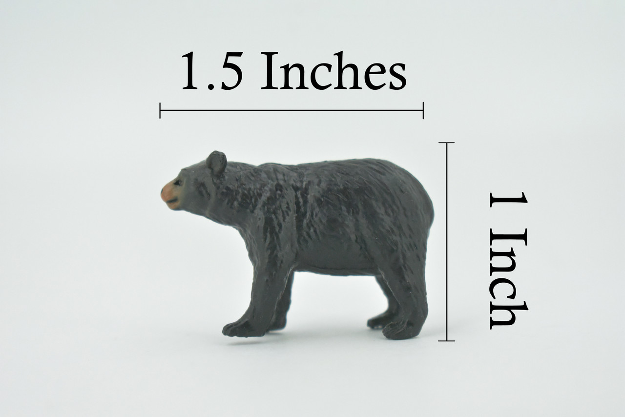 Bear, Black Bear, High Quality, Hand Painted, Rubber, Animal, Realistic, Figure, Model, Replica, Toy, Kids, Educational, Gift,        1 1/ 2"       CH568 BB162