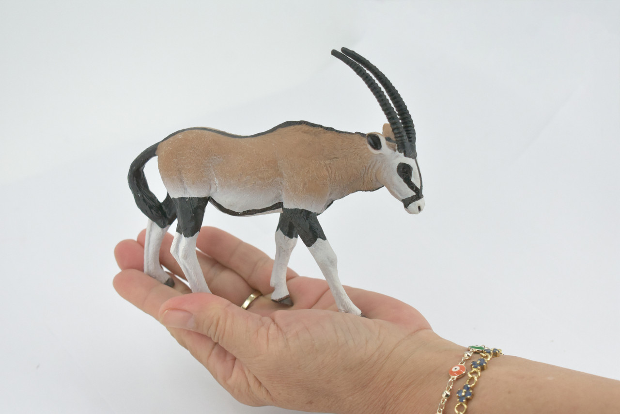 Gemsbok, South African oryx, Museum Quality, Hand Painted, Rubber, Realistic, Figure, Toy, Kids, Educational, Gift,   5 1/2"    CH584 BB163  