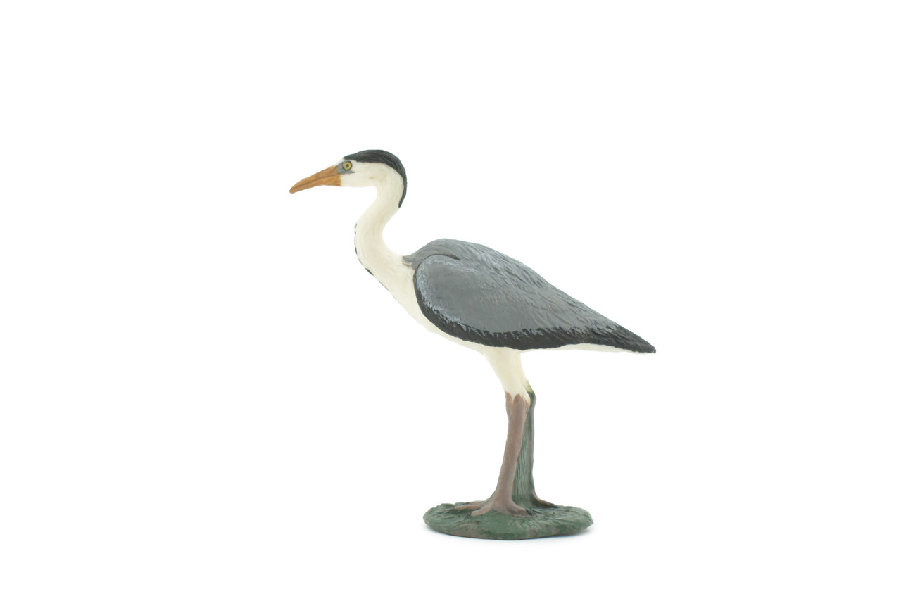 Bird, Great Blue Heron, Museum Quality, Hand Painted, Rubber, Realistic, Figure, Toy, Kids, Educational, Gift,      3 1/2"    CH586 BB164  