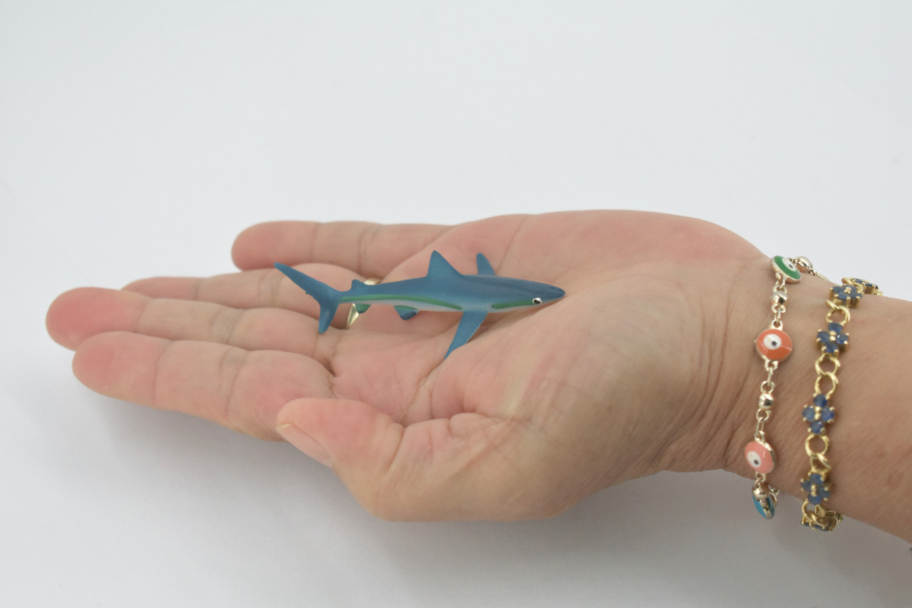 Shark, Blue Shark, High Quality, Hand Painted, Rubber, Requiem Shark,  Realistic, Figure, Model, Replica, Toy, Kids, Educational, Gift,     3"      CH591 BB164