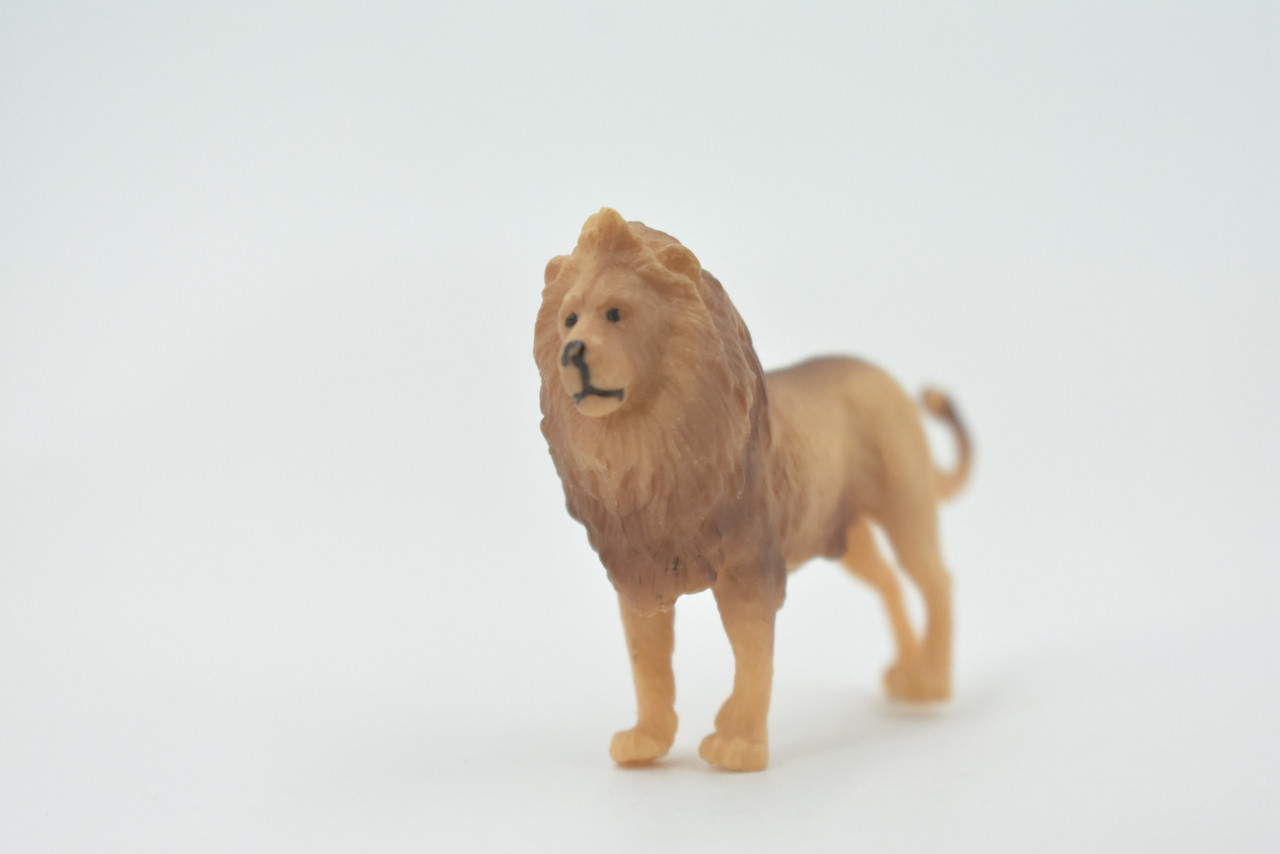 Lion, African, Male, Cat, King, Museum Quality, Hand Painted, Rubber Animal, Realistic, Toy, Figure, Model, Replica, Kids, Educational, Gift,    2 1/2"    CH598 BB164 