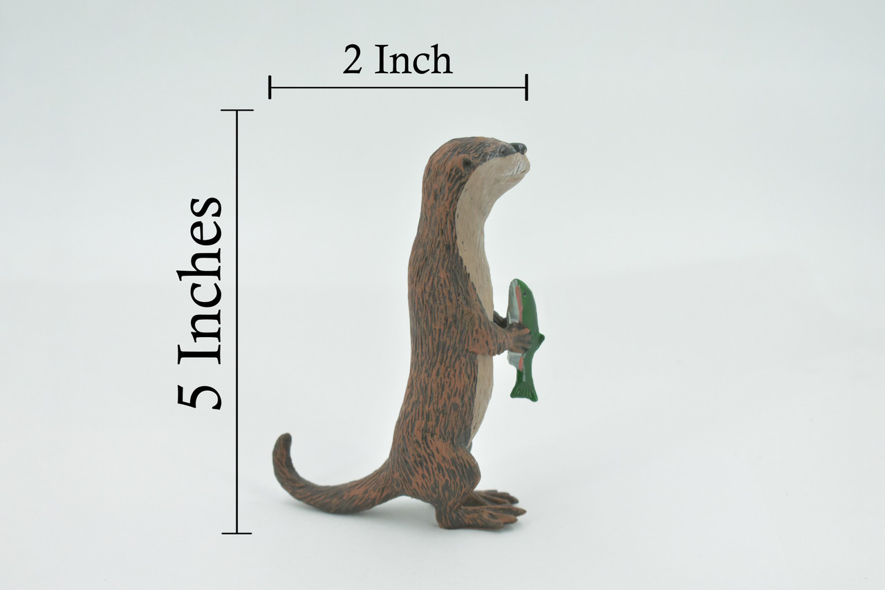 Otter, River Otter, North American, Museum Quality, Hand Painted, Rubber Animal, Realistic, Toy, Figure, Model, Replica, Kids, Educational, Gift,    5"    CH602 BB165 