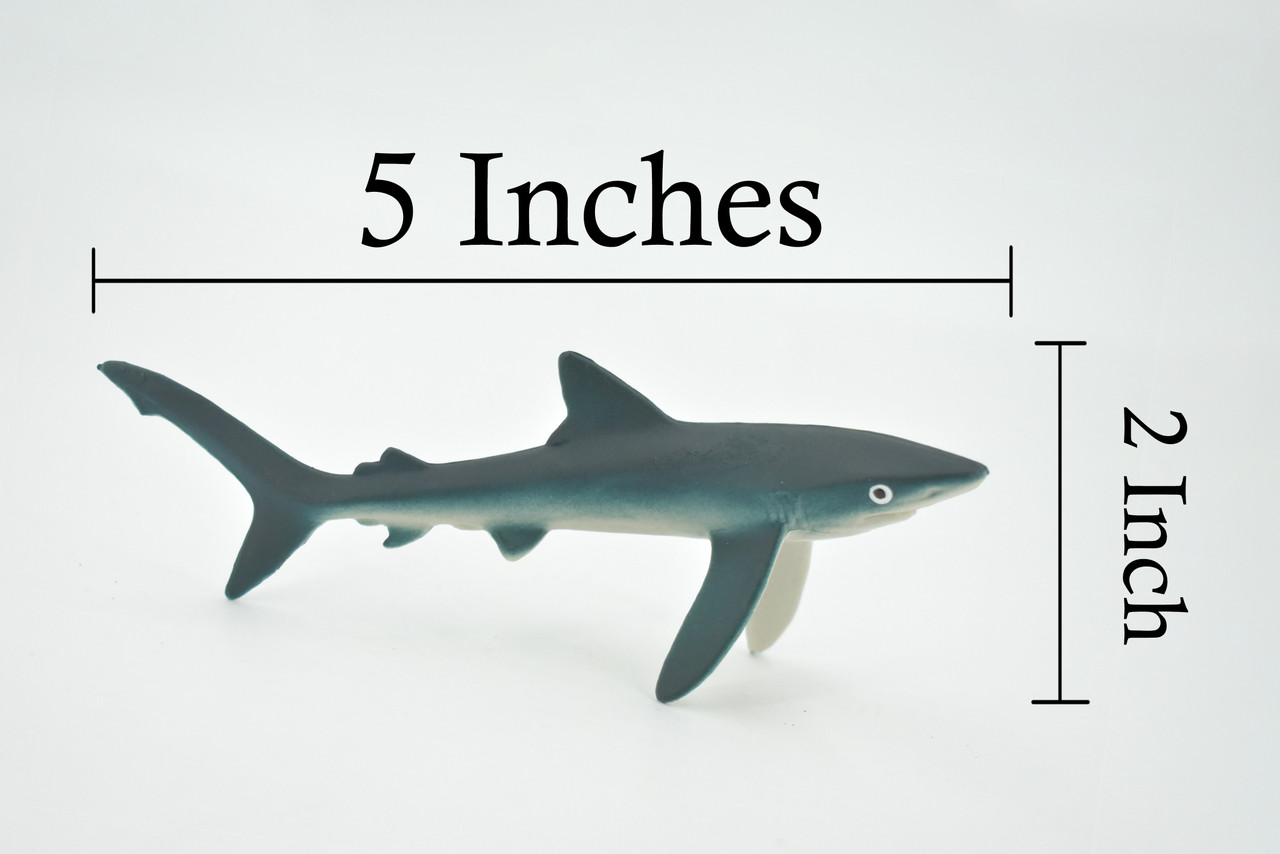 Shark, Blue Shark, Museum Quality, Hand Painted, Rubber Requiem Shark, Realistic, Toy, Figure, Model, Replica, Kids, Educational, Gift,      5"     CH613 BB166